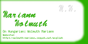 mariann wolmuth business card